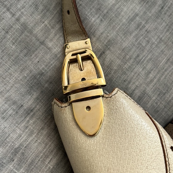 Gucci Beige/Off White GG Canvas and Leather Glam Hobo - Picture 8 of 10